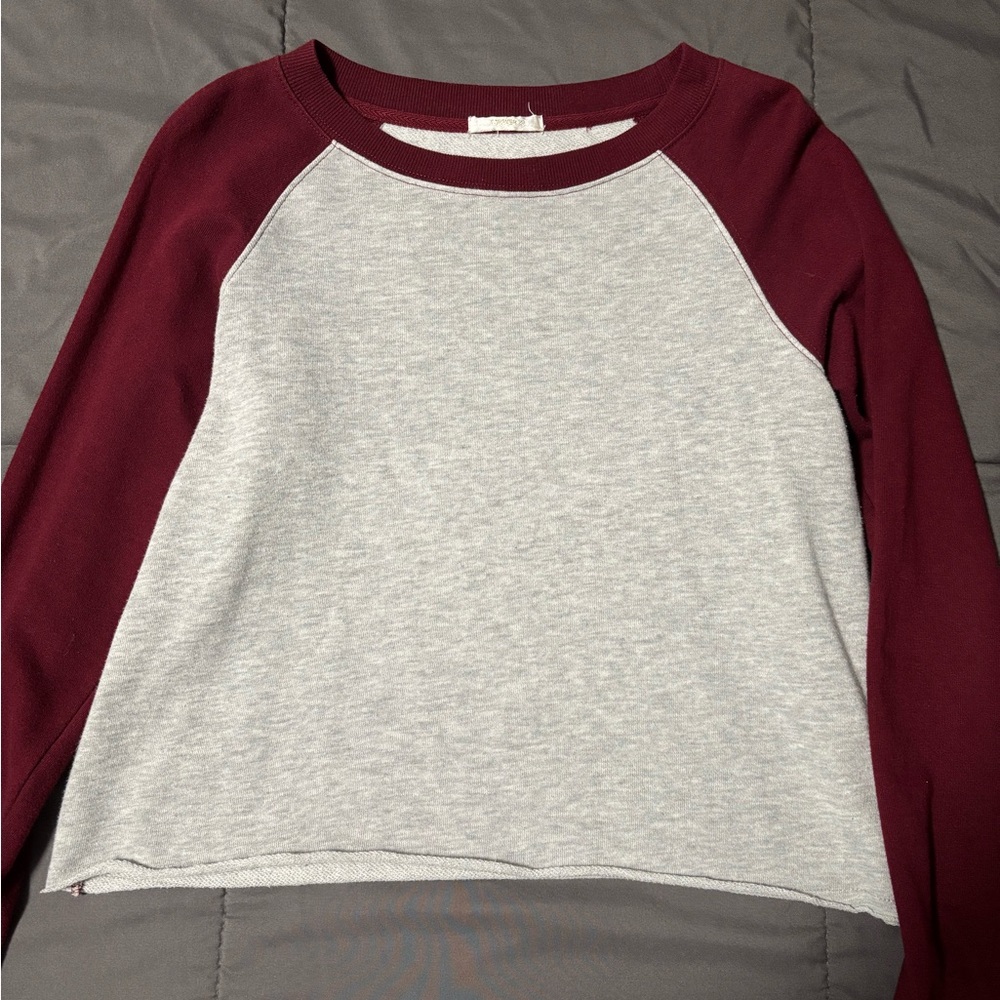 Forever 21 Maroon and Gray Sweatshirt